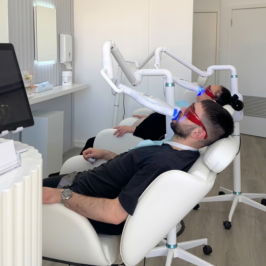 Teeth whitening before and after results at Bare Smiles Dental